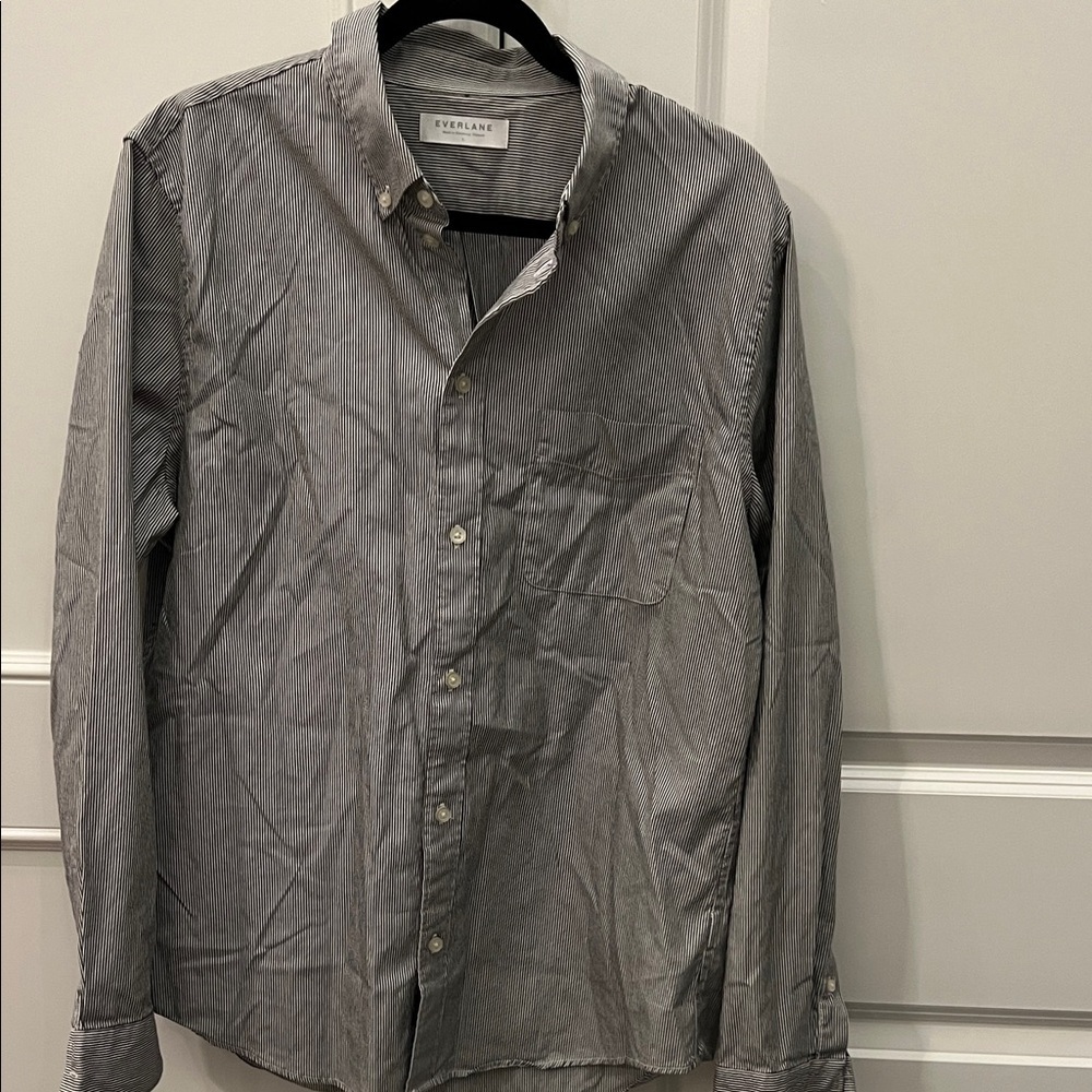 Everlane Charcoal Striped Shirt